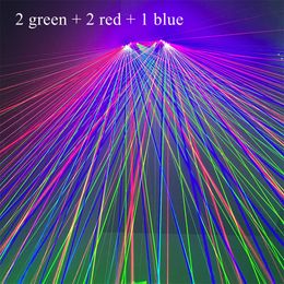 Other Event Party Supplies Magicool Multi line 5pcs RGB Laser Gloves Led Pair DJ Beam Concert Bar Show Glowing Costumes Props With 2 Green 2 Red 1 Blue 230414