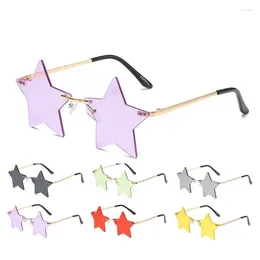 Sunglasses Cute Grunge Style Rimless Star Shape UV400 Protection Women Fashion Shades