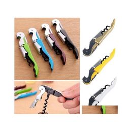 Openers Wine Opener Stainless Steel Corkscrew Knife Bottle Cap Tainless Candy Color Mtifunction Drop Delivery Home Garden Kitchen Di Otqr4