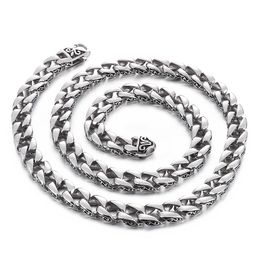 Mens Cuban Curb Link Chain Necklace Stainless Steel Vintage Silver Jewellery For Male Boy XMAS Gifts for Father Husband 11mm 28inc 143g Weight