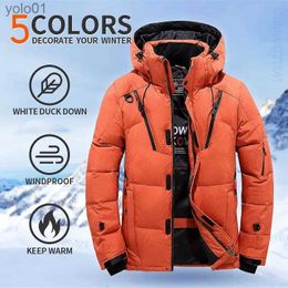 Men's Down Parkas Men's Duck Outdoor Jacket Warm Hooded Thick Puffer Windbreak Coat Casual High Quality Overcoat Thermal Winter Parka 2023L231115