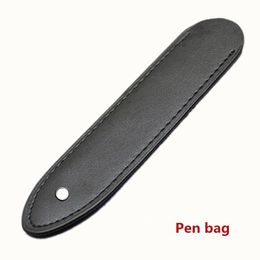 Promotion PU Quality Bag Pen Black Leather Single Pencil Case For High Mdavl