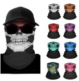 Fashion Skull Skeleton Mask Halloween Scarf Outdoor Bicycle Multi Function Neck Warmer Ghost Half Face Cosplay Chic Motorcycle Scraf A0415