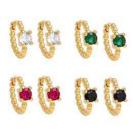 Hoop & Huggie Voleaf Copper Luxury Dainty Gold Beaded Hoop Earrings Trendy Plated Zircon Jewelry For Women Vea109 Drop Delivery Jewelr Dheo0