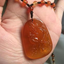 Pendant Necklaces Natural Yellow Agate Neckalce Gem Stone Necklace For Woman Gift Wholesale !