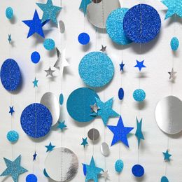 Party Decoration 4M Paper Garland Star Heart Circle Chains Banner DIY Curtain For Birthday Kids Room Christmas Hanging Ornaments