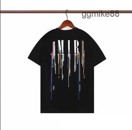 Amirs Designer a Miri Men Tshirt Limited Edition Couples Tees Street Wear Fashion Brand t Shirt Splash-ink Letter Print Short Sleeve Casual Loose Men Tee HSIQ