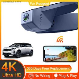 Car DVRs For Peugeot 208 308 408 2008 3008 4008 5008 Front and Rear 4K Dash Cam for Car Camera Recorder Dashcam WIFI Car Dvr Recording Q231115