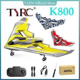 Aircraft Modle TYRC K800 RC Remote Control Airplane 24G Fighter Hobby Plane Glider EPP Foam Toys Drone Kids Gift 231114