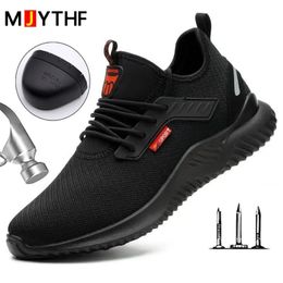 Dress Shoes Safety Men With Steel Toe Cap Anti smash Work Sneakers Light Puncture Proof Indestructible Drop 231115