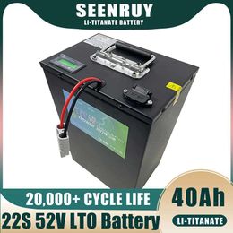 SEENRUY LTO 52V 40AH Lithium Titanate Battery BMS 22S for 48V 4000W Solar Energy Storage Bike Scooter Bicycle Inverter RV