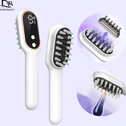 Hair Brushes Upgrade 9 Levels Electric Sclap Massage Comb Blue Red Light Therapy Growth Oil Applicator Vibration Head Massager Brush 231115