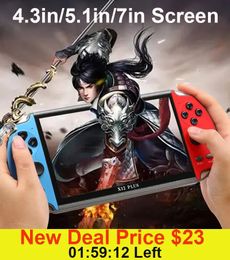 Portable Game Players Portable Mini Game Console X7/X12 Plus 4.3/5.1/7.1 Inch HD Screen Handheld Audio Video Player 8G Classic Play Built-in Free Game 231114