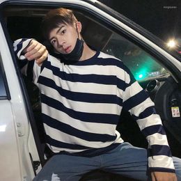 Men's T Shirts Autumn Casual Striped Long-Sleeved T-Shirt 2023 Fashion Vintage Style Brief Oversized Shirt Men Harajuku Funny Streetwear