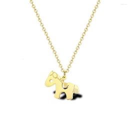 Pendant Necklaces Cute Pet Horse Necklace Petite Natural Animal Equestrian Jockey Club Jewelry Gift
