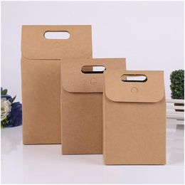 Gift Wrap Christmas Party Box Kraft Paper Candy Bag With Handle Decoration Favors Wholesale Lz0659 Drop Delivery Home Garden Dhdiq