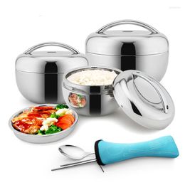 Dinnerware Sets 2023 1.3L Lunch Pail Stainless Steel Case With Handle For Container Insulation Student Bento Box Vacuum