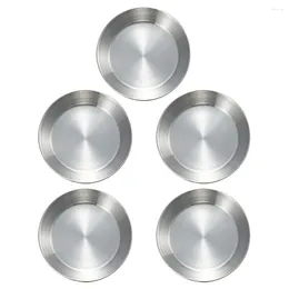 Plates 5pcs Stainless Steel Seasoning Dishes Small Sauce For Home(Silver)