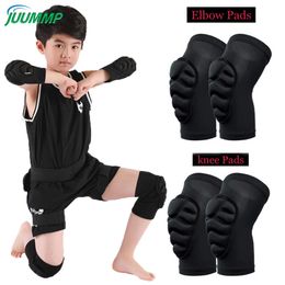 Elbow Knee Pads 1Pair Thick Sponge Knee Pads Elbow Sleeves Avoidance Sport Kneepad Football Volleyball Knee Brace Support for Kids Child Youth 231114