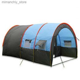 Tents and Shelters Dou Layer Tunnel Tent 5-10 person Outdoor Camping Family Tent Tourist House Q231117