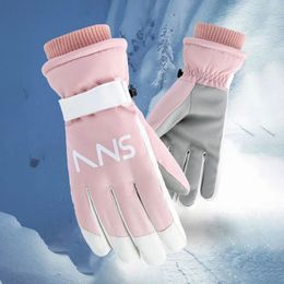 Five Fingers Gloves Women Ski Gloves Winter Windproof Waterproof Touch-Screen Non-slip Outdoor Snowboard Thicken Warm Female Gloves 231115