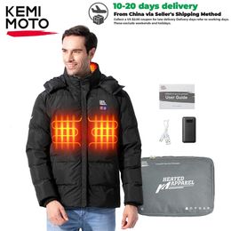 Men's Vests KEMIMOTO Motorcycle Heated Jacket Cotton Clothes Coat Men Women USB Power Bank Heating Skiing Hiking Winter Warm Clothing 231114