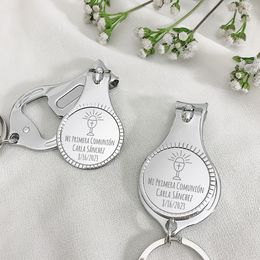 Party Favour 20pcs Personalised Baptism Baby Christening Gift For Guests Nail Clipper Keychain Bottle Opener First Communion Souvenir 230414