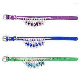 Dog Collars Arrival Jewel Crystal PU Learther Pet And Cat Collar Leash Custom Softly Padded Waterproof Classic Necklace ChainComfort