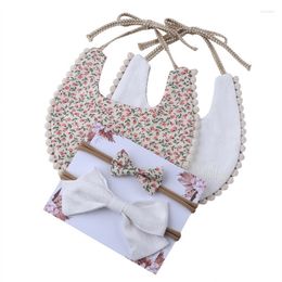 Blankets & Swaddling Citgee25 Colors Kids Baby Girls Boys Bib Headband Set Flower Print Strappy Burp Cloth Bowknot HairbandBlankets