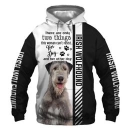 Men's Hoodies & Sweatshirts Irish Wolfhound Dog 3D Printed Jacket Men/women Harajuku Hoodie Unisex Casual Streetwear Sweatshirt Pullover Sud