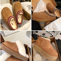 Designer Classic Ultra Mini Boots Snow Boot Platform Short Women Men Fur Sheepskin Tasman Tazz Chestnut Australian Winter Ankle