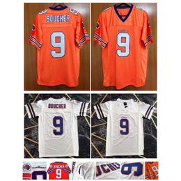 SL Cheap Waterboy Movie #9 Bobby Boucher Jerseys Orange White Blue Authentic Ed Football Embroidery S Top Quality