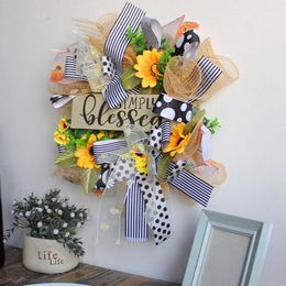 Decorative Flowers Rustic Simulation Bees Festival Wreath Personalised Wall Hanging Garland Decorations