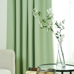 Curtain Fruit-Green Curtains For Living Room Pure Color Window Bedroom Modern Home Decoration Quality Interior