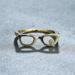 Ringos de cluster, designs criativos simples de cluster, anel de cristal anel de ouro gracioso cor de ouro feminino para festas femininas Acessórios para joias Presente Presente