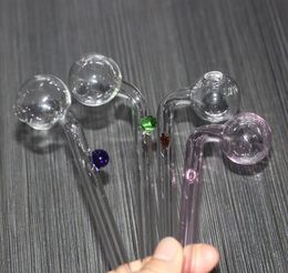 5.5 Inch Curved Glass Smoking Pipes Oil burner Water Bong with Different Coloured Balancer Tobacco Accessories 12 LL