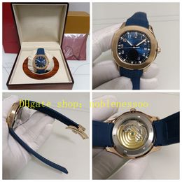 Real Photo With Box Watches for Mens 40mm Blue Dial 18K Rose Gold Everose 5167R Rubber Bracelet Asia CAL.324 Movement Mechanical Sport Automatic Watch