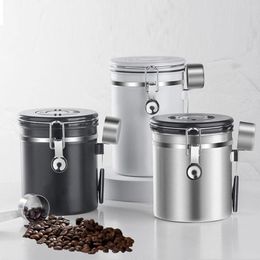 Storage Bottles Coffee Beans Stainless Steel Airtight Canister Food Container Tea Kitchen Jar With Scoop Candy Jars Organiser