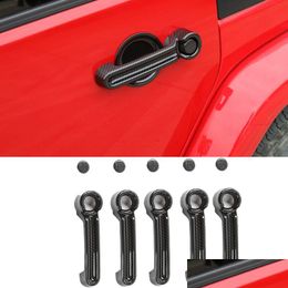 Other Exterior Accessories Abs Door Handle Decorative Trim Carbon Fibre For 4 Doors Jeep Wrangler Jk 2007- Exterior Accessories Drop D Dhdhd