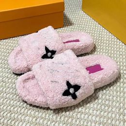 Designer Furry Fluffy Slippers Womens Ladies Luxury Sandals Fur Slipper Slides Winter Keep Warm House Platform Flat Mule Sliders Home Fuzzy Sandles Shoe 05