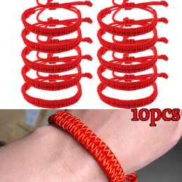 Charm Bracelets Buddhism Red Braided Rope & Bangles Adjustable Size Women's Handmade Knot Amulet Lucky Bracelet Jewellery