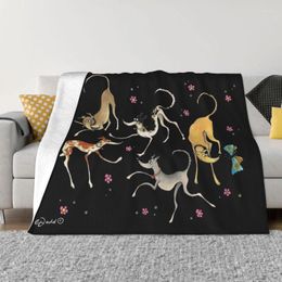 Blankets Greyhounds Lurcher Garden Party Sofa Fleece Throw Blanket Flannel Whippet Sighthound Dog For Bed Travel Couch Bedspreads