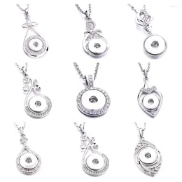 Pendant Necklaces 10pcs Snap Button Jewellery Pendants Crystal Round Drop18mm Necklace