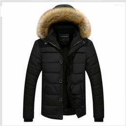 Men's Down 2023 Amazon Winter Jacket Cotton Hooded Coat Casual Warm Large Size Plus Velvet