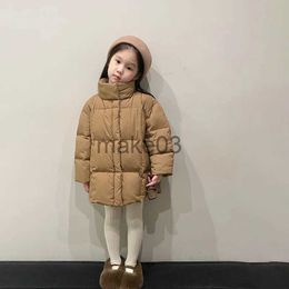 Down Coat Korean 2023 Winter Children Girl Parka Cotton Padded Stand Collar Kid Girl Snowwear Coat Warm Soft Quilting Kid Girl Down Jacket J231115