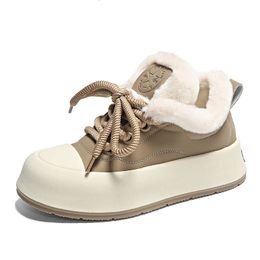 Dress Shoes Winter Sneaker With Fur Flat Platform Woman Ladies Sport 2023 Korean Trend Design Tennis chaussure femme 231115