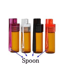 Colourful Snuff Spoon Glass Bottle Smoking Pipe Multiple Uses Store Box Storage Portable High Quality Plastic Easy Clean More Sizes DHL