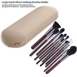Cosmetic Bags Large Travel Makeup Brush Holder Silicone Portable Organiser Case Soft Purse for 231115