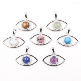 Pendant Necklaces YJXP Silver Plating Natural Stone Pendants Devil's Eye Amulet Micro Inlaid Zircon Women Personality Lucky Protection