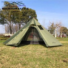 Tents and Shelters 3-4 Person Ultralight Outdoor Camping Teepee Pyramid Tent Large Rodss Tent Backpacking Hiking Tents Awnings Shelter Q231117